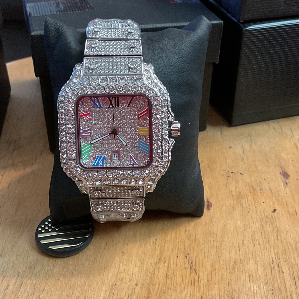 Brand New Silver Crystal-Embellished Watch
